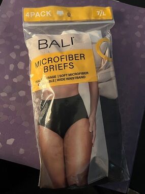Bali Microfiber Briefs - Black (4-Pack)